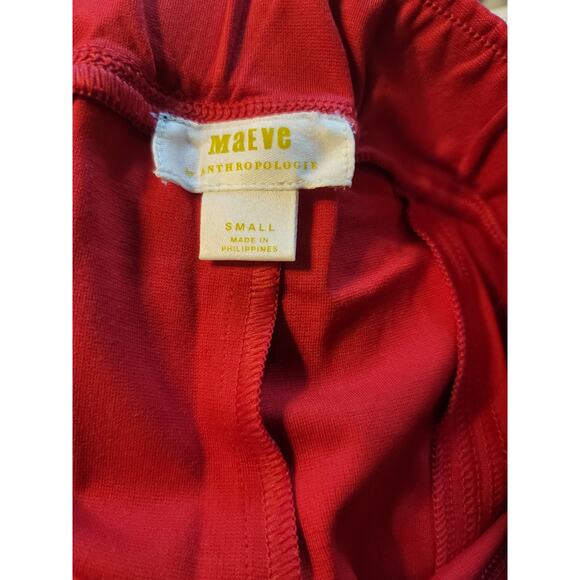 Anthropologie The Sabine Red Pull-On Flare Pants - New - Small - Picture 5 of 6